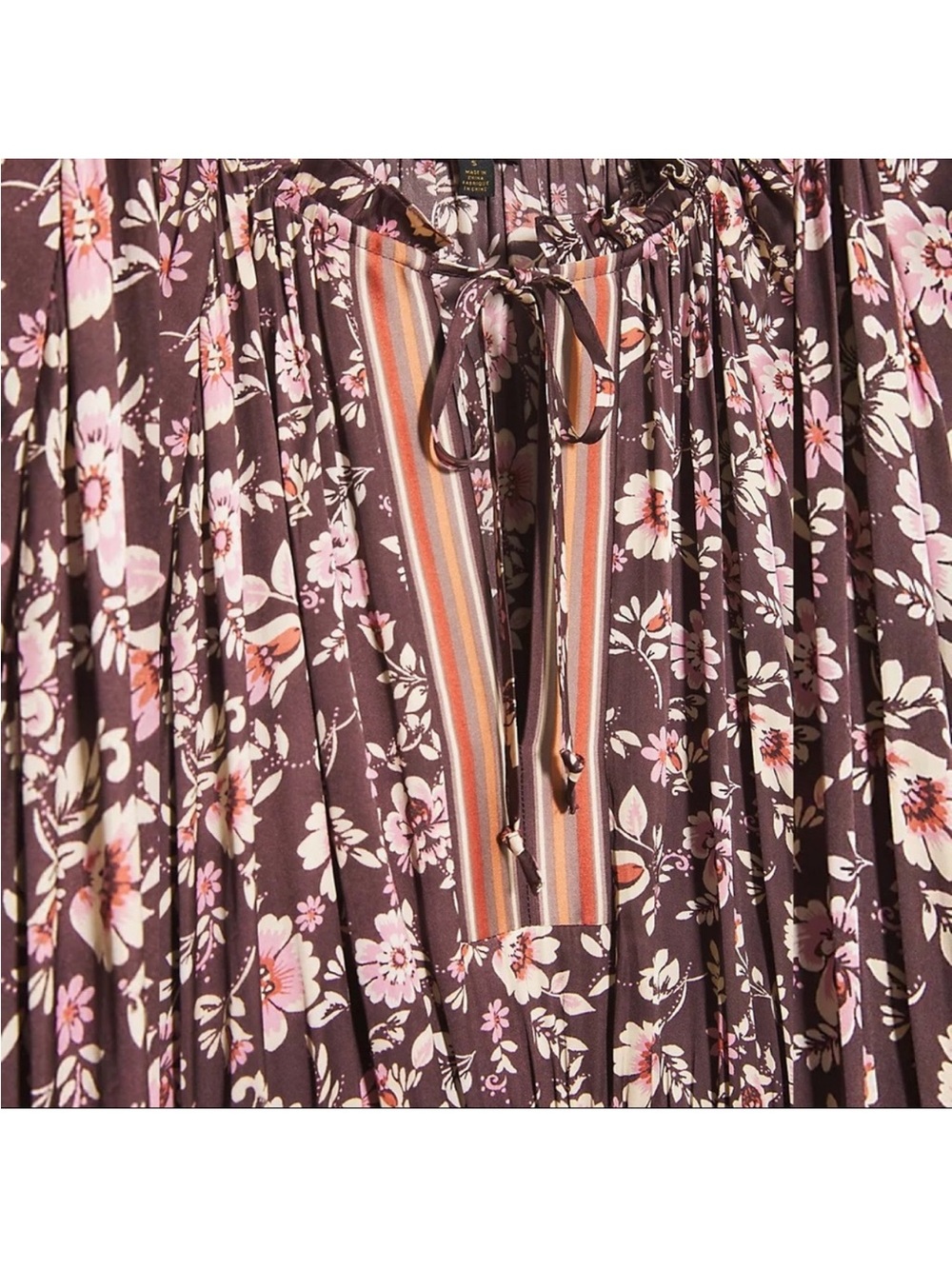 Anthropologie current air Alyce smocked waist floral dress Hippie long sleeve - Picture 4 of 16